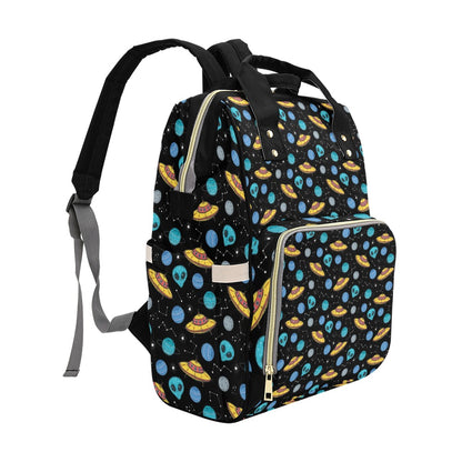 UFO Alien Print Design LKS306 Diaper Bag Backpack