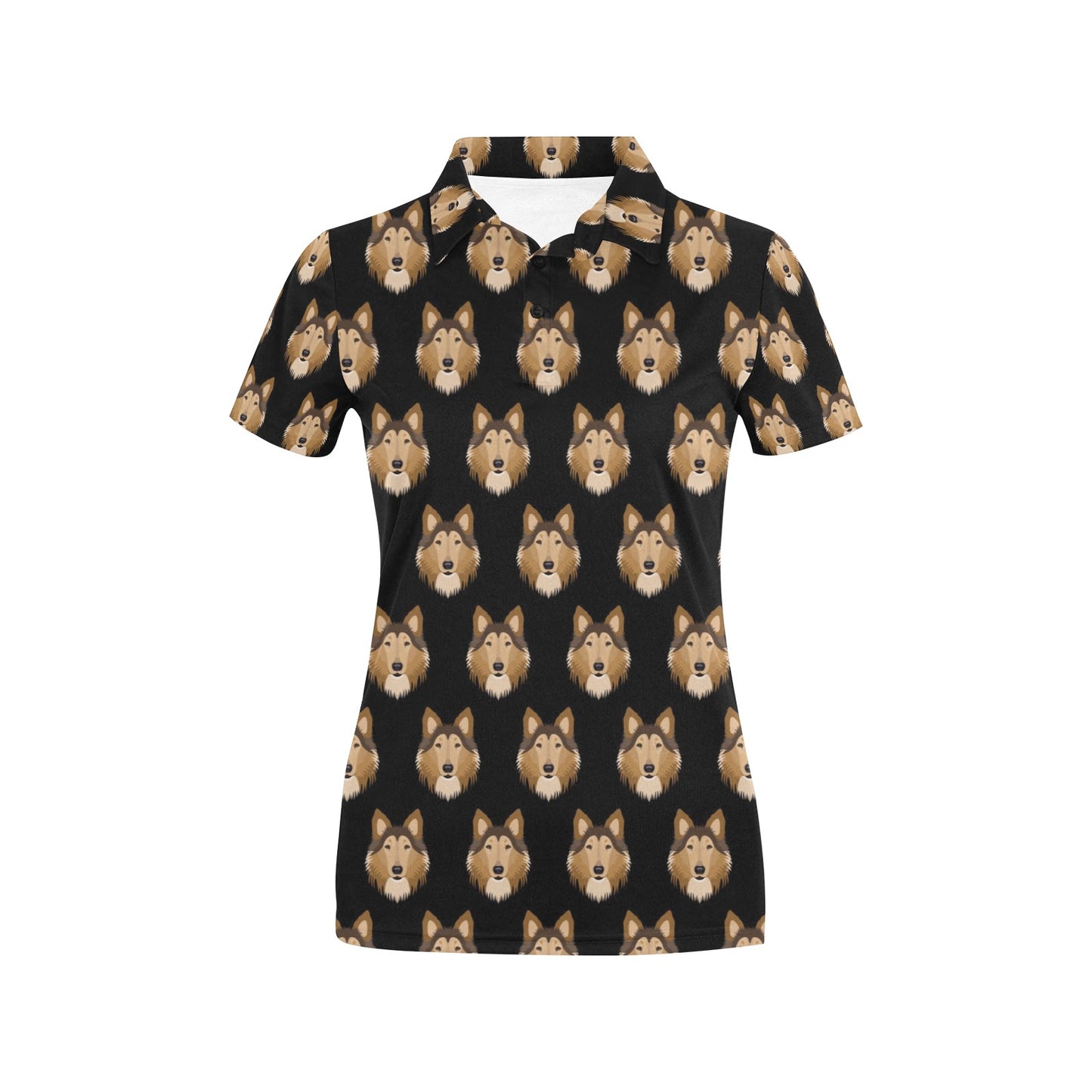 Collies Pattern Print Design 01 Women's Polo Shirt