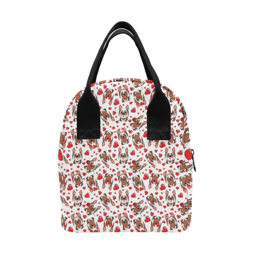 Silky Terriers Heart Print Design LKS302 Insulated Lunch Bag