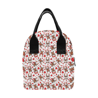 Silky Terriers Heart Print Design LKS302 Insulated Lunch Bag