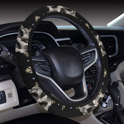 Skull King Print Design LKS3010 Steering Wheel Cover with Elastic Edge