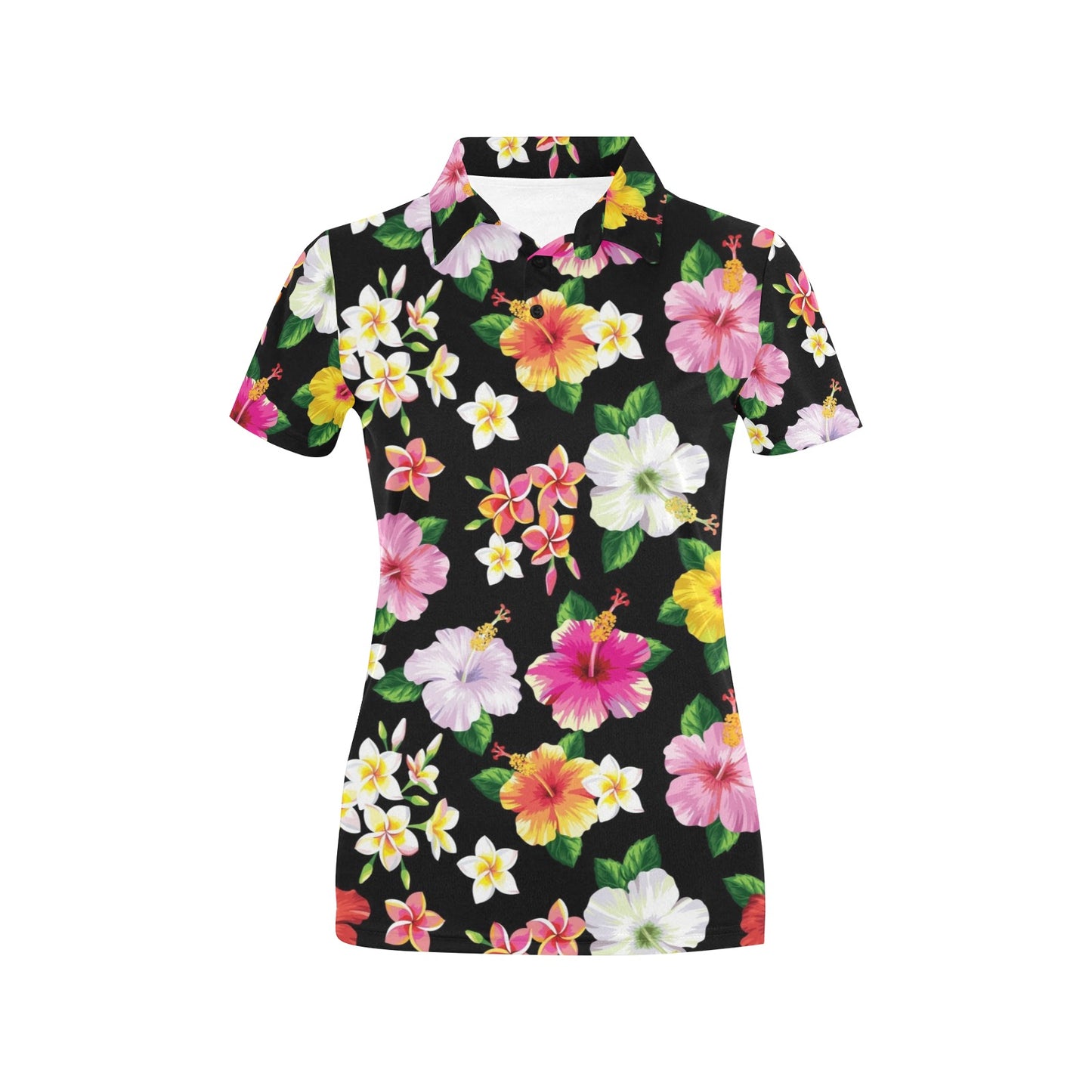Hibiscus Pattern Print Design HB025 Women's Polo Shirt