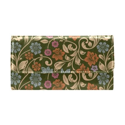 Floral Vintage Print Pattern Women's Trifold Wallet