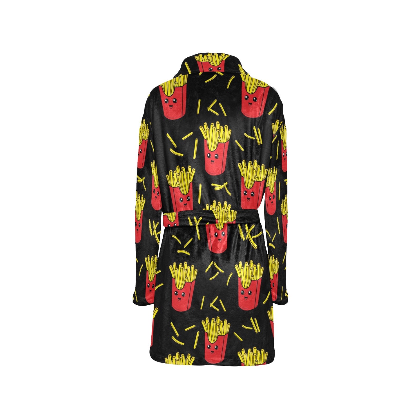 French Fried Pattern Print Design 03 Women's Fleece Robe