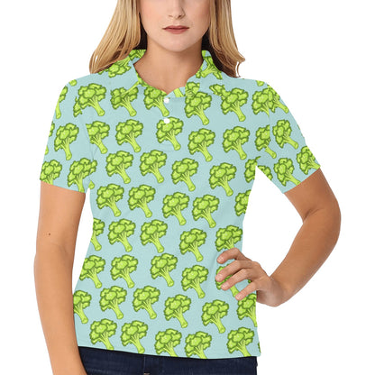 Broccoli Pattern Print Design 02 Women's Polo Shirt