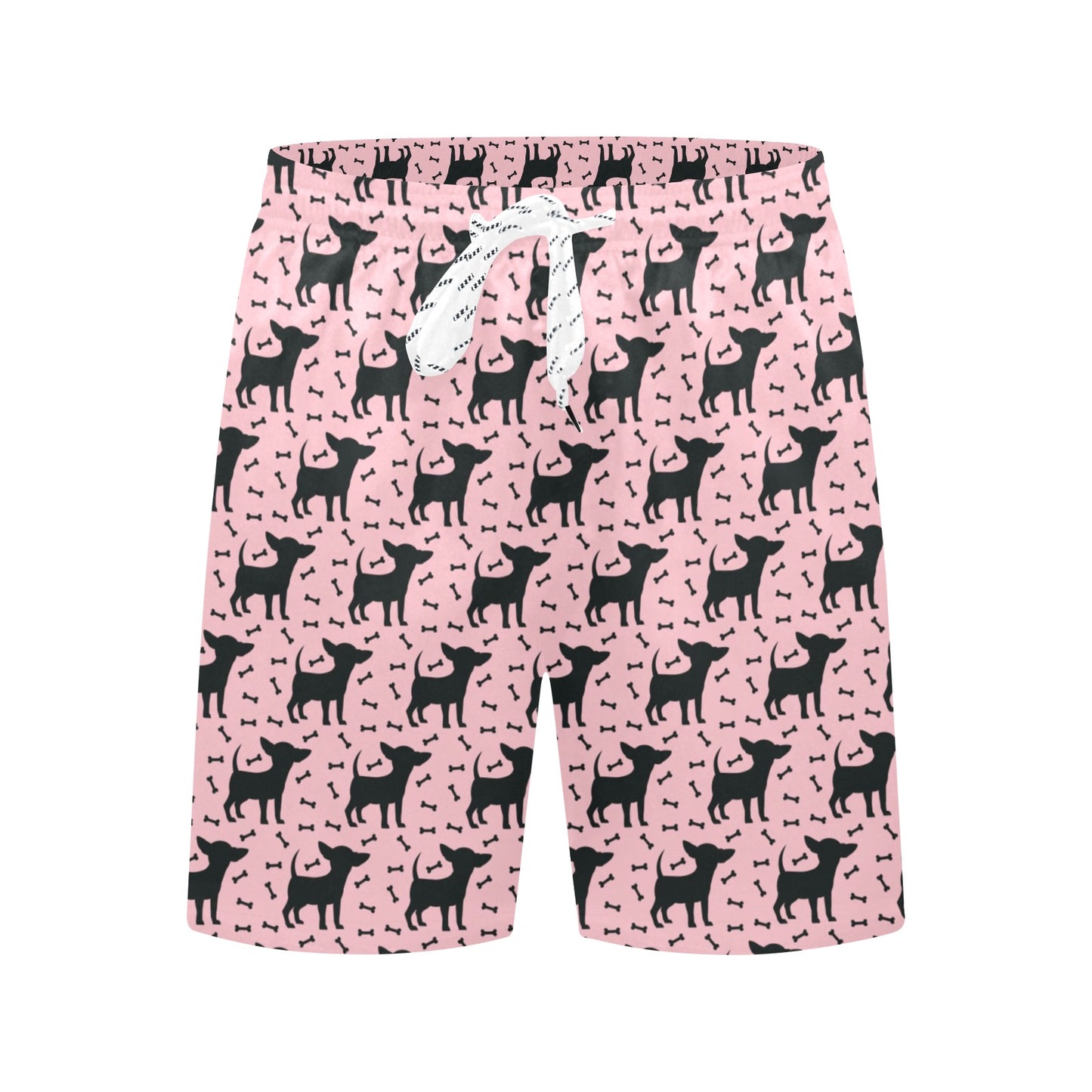 Chihuahua Pink Print Pattern Men's Swim Trunks Beach Shorts