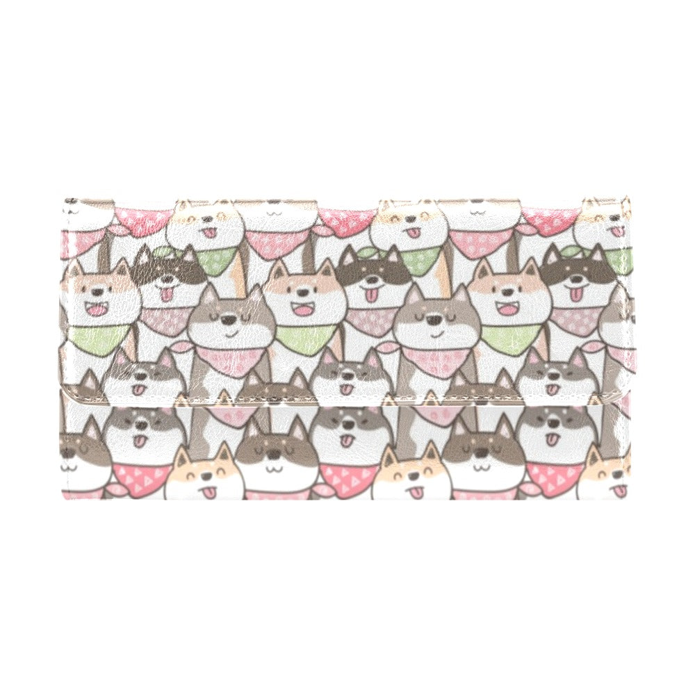 Shiba Inu Print Design LKS305 Women's Trifold Wallet