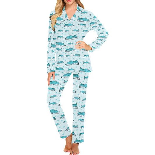 Snowmobile Print Design LKS301 Women's Long Pajama Set