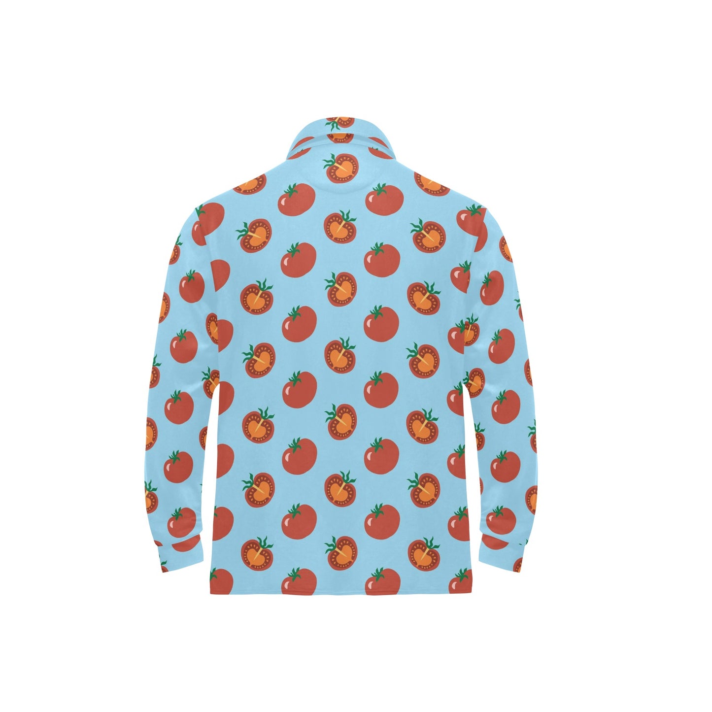 Tomato Print Design LKS304 Long Sleeve Polo Shirt For Men's