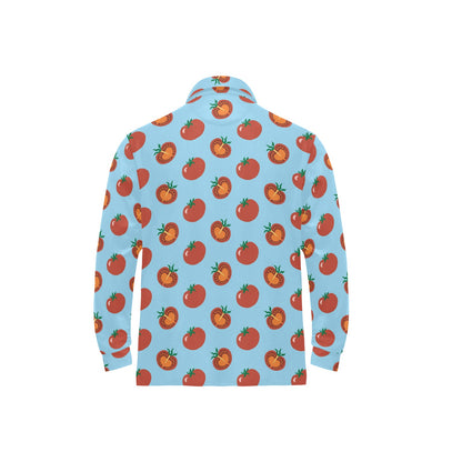 Tomato Print Design LKS304 Long Sleeve Polo Shirt For Men's