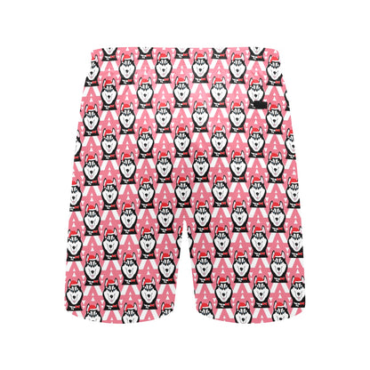 Siberian Huskies Christmas Themed Print Design LKS302 Men's Swim Trunks Beach Shorts