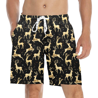 Deer Gold Pattern Men's Swim Trunks Beach Shorts