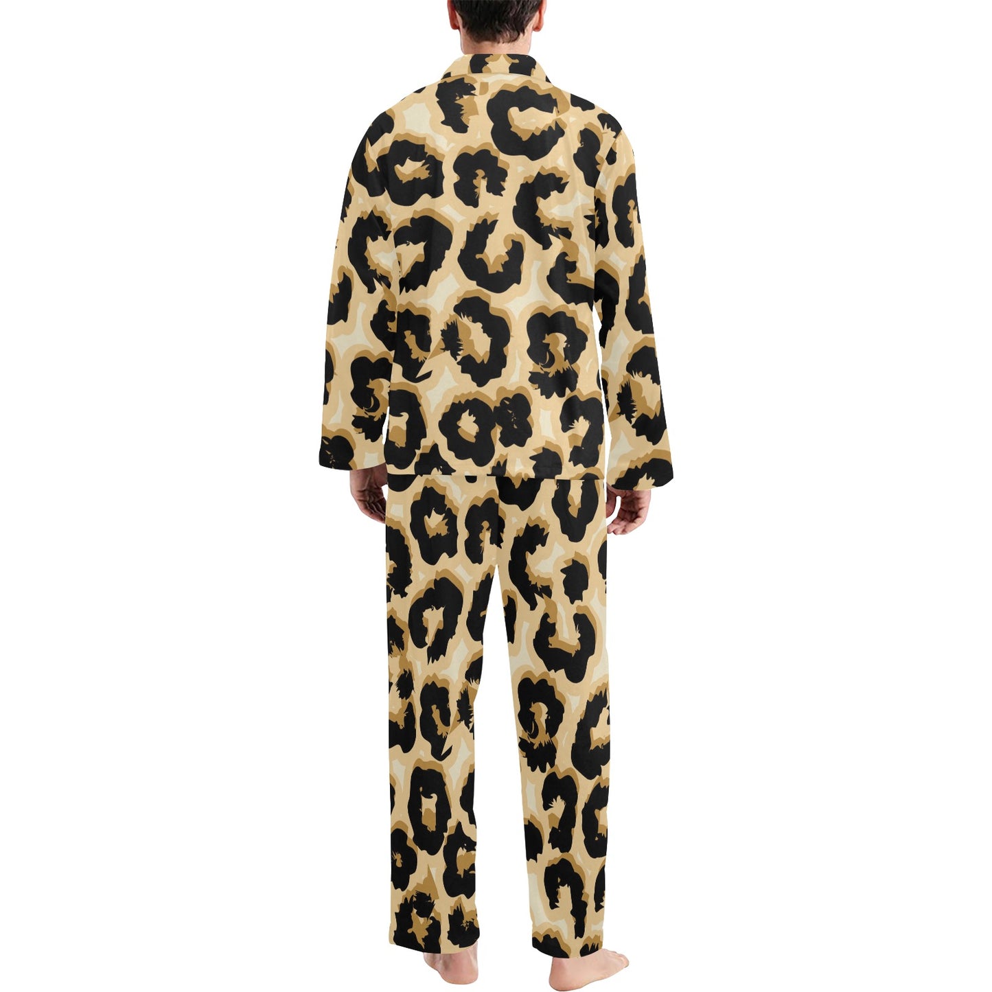 Jaguar Skin Pattern Print Design 02 Men's Long Pajama Set
