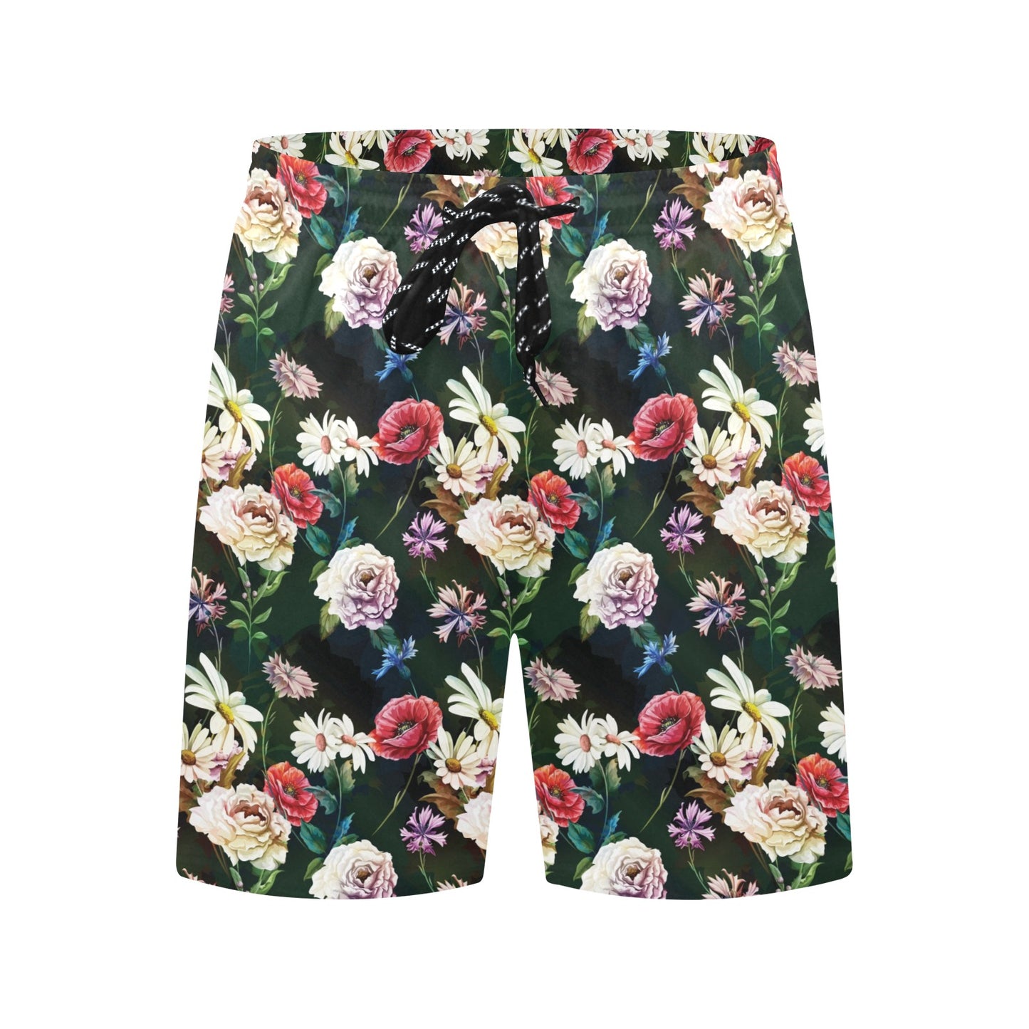 Summer Floral Print Design LKS303 Men's Swim Trunks Beach Shorts