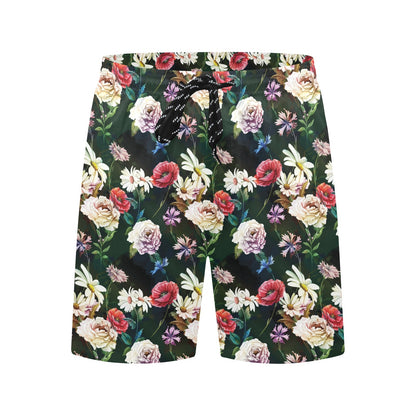 Summer Floral Print Design LKS303 Men's Swim Trunks Beach Shorts