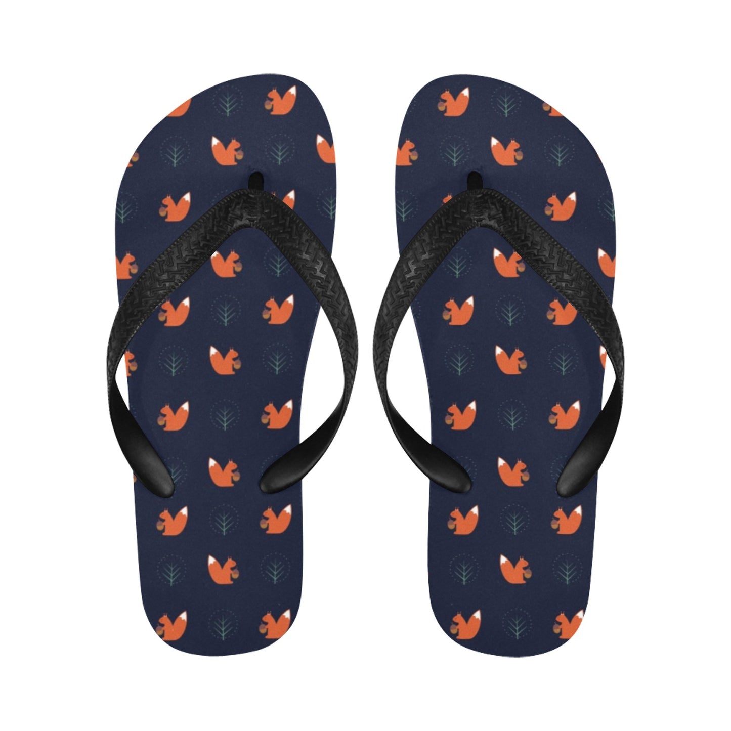 Squirrel Print Design LKS303 Flip Flops