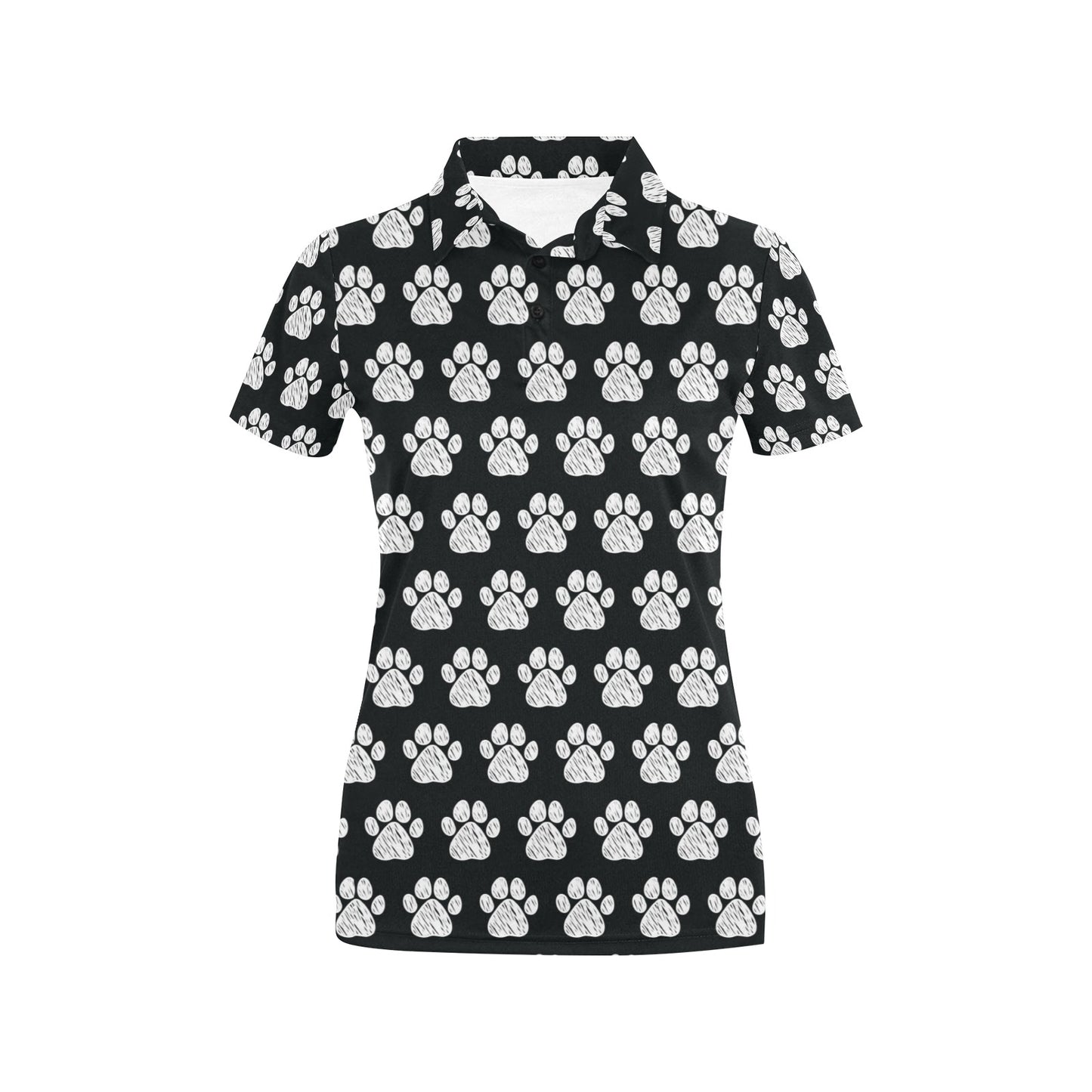 Paw Pattern Print Design A02 Women's Polo Shirt