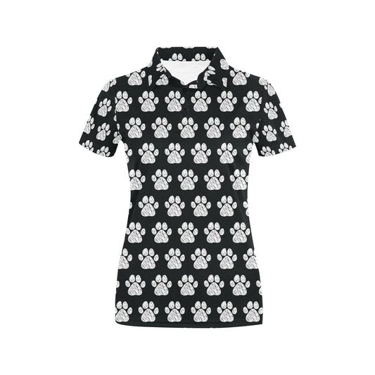 Paw Pattern Print Design A02 Women's Polo Shirt