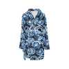 Tie Dye Dark Blue Print Design LKS306 Women's Fleece Robe