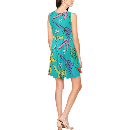 Judo Pattern Print Design 01 Sleeveless Dress