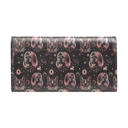 Third Eye Girl Cat Print Design LKS305 Women's Trifold Wallet