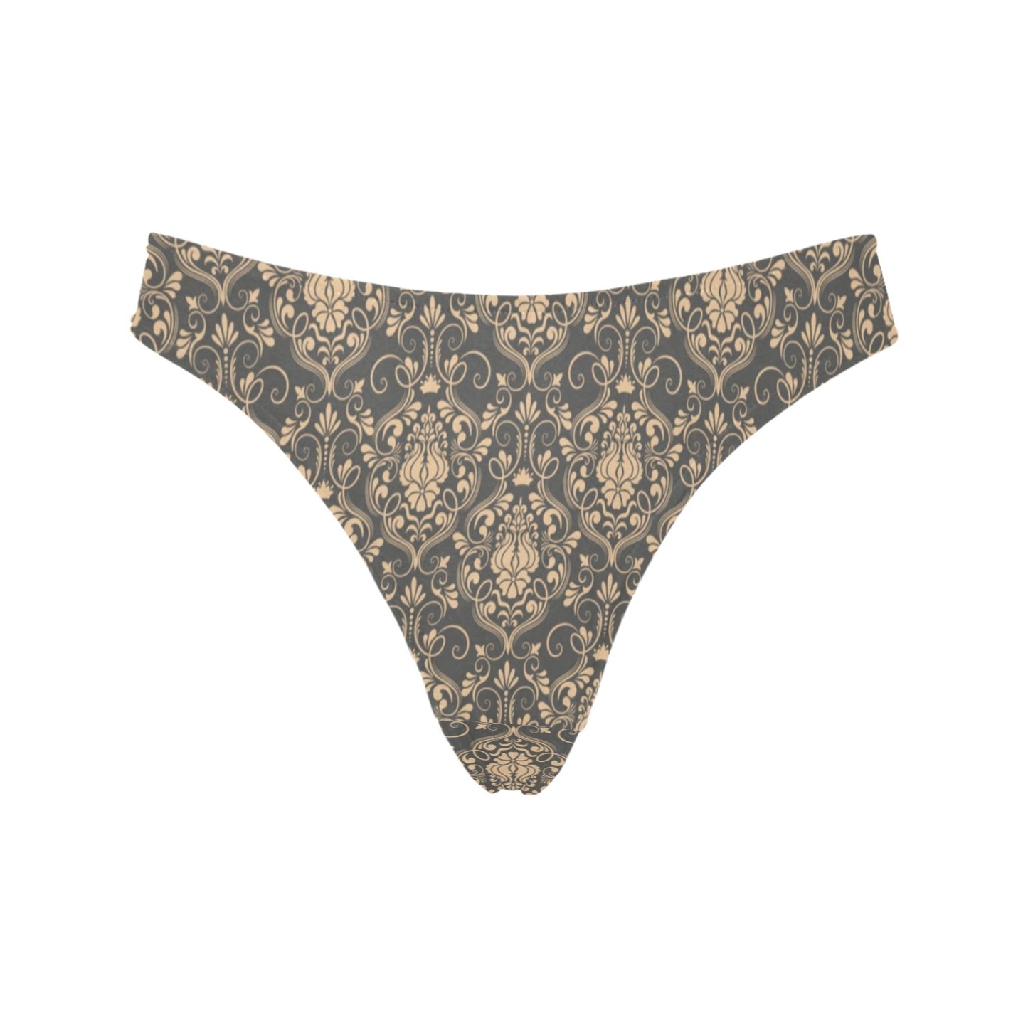 Damask Elegant Luxury Print Pattern Women's Thongs