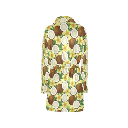Coconut Pattern Print Design CN02 Women's Fleece Robe