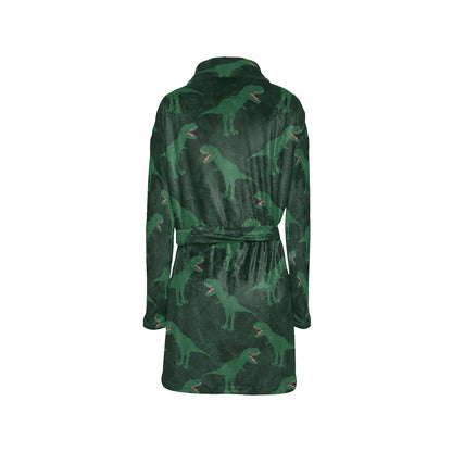 T Rex Pattern Print Design A06 Women's Fleece Robe