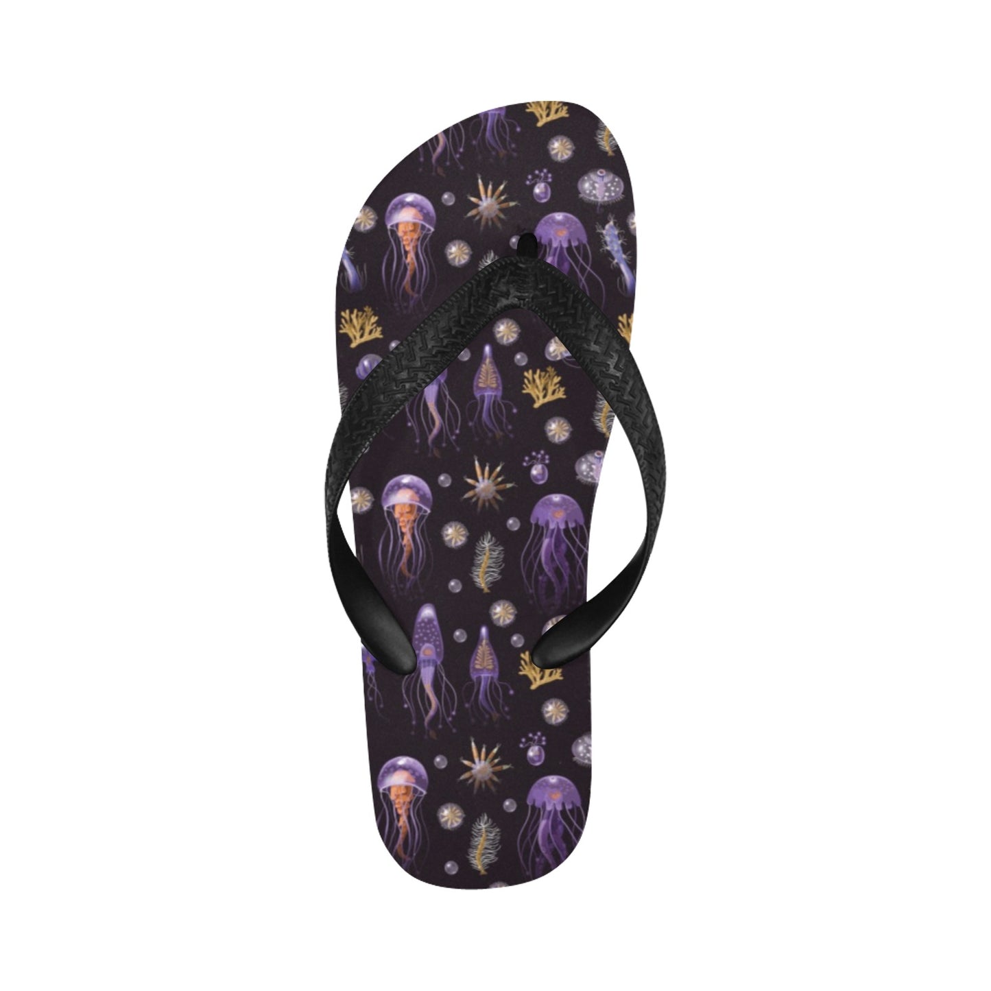 Seaweed With Jelly Fish Print Design LKS305 Flip Flops