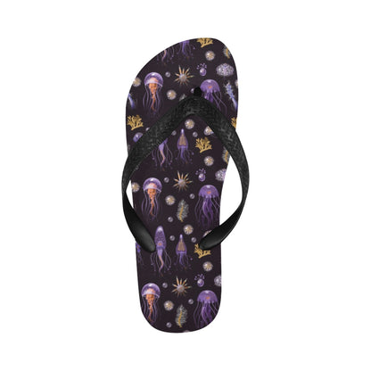 Seaweed With Jelly Fish Print Design LKS305 Flip Flops