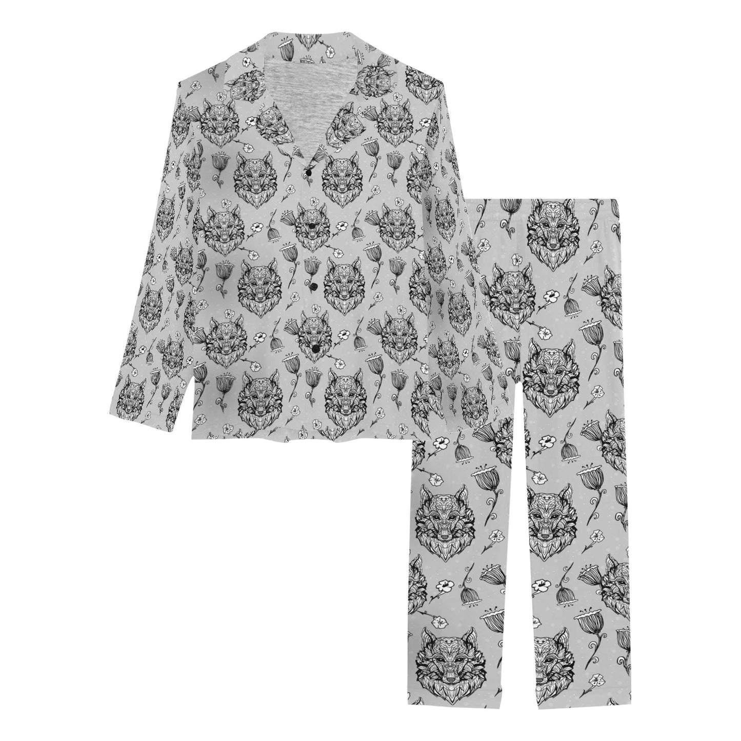 Tribal Pattern Print Design LKS306 Women's Long Pajama Set