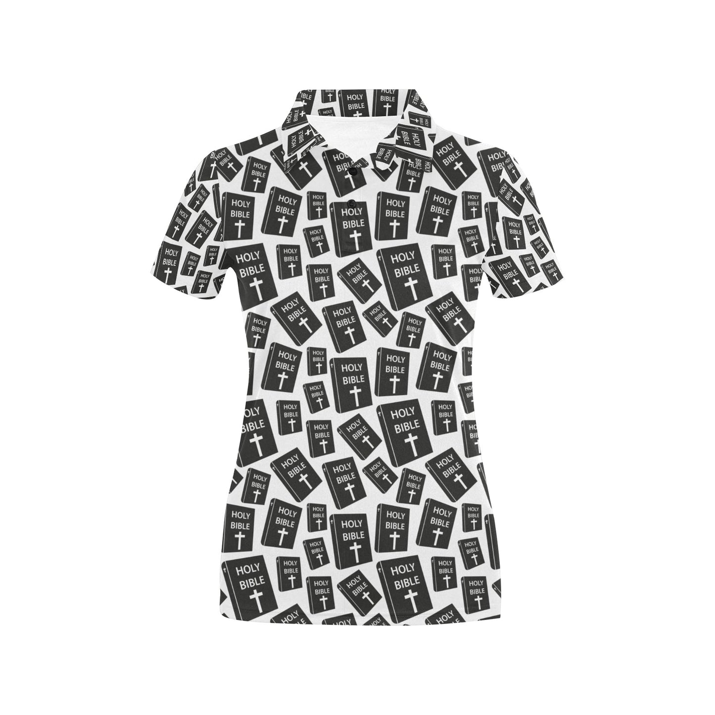 Christian Holy Bible Book Pattern Women's Polo Shirt