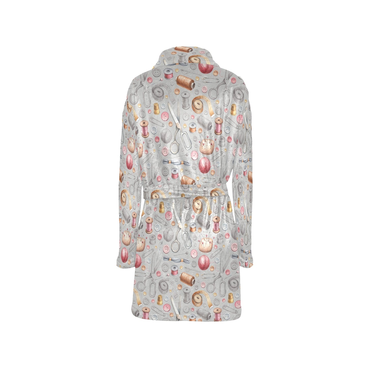 Sewing Equipment Print Design LKS302 Women's Fleece Robe
