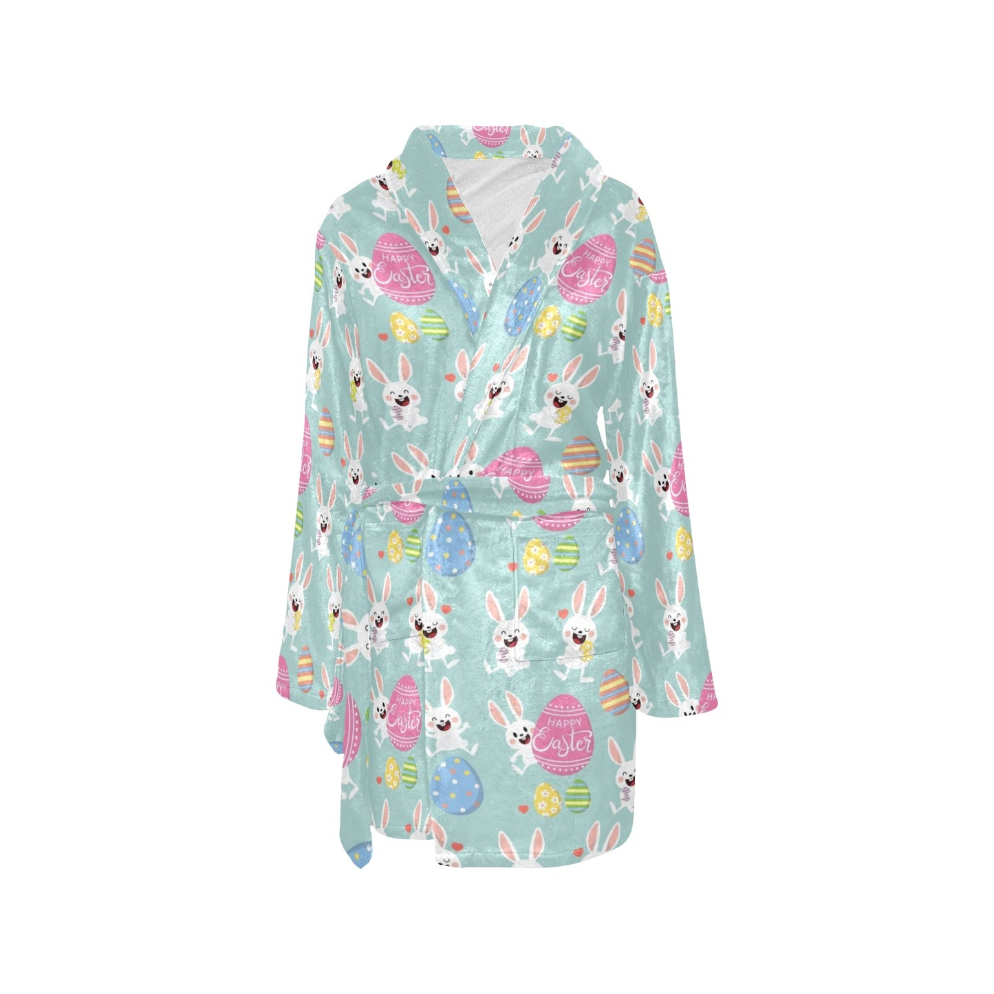 Easter Eggs Pattern Print Design RB014 Women's Fleece Robe