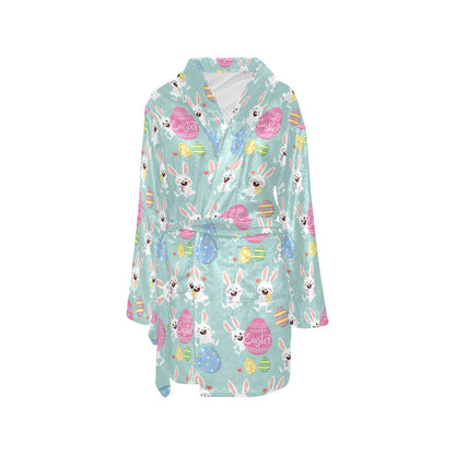 Easter Eggs Pattern Print Design RB014 Women's Fleece Robe