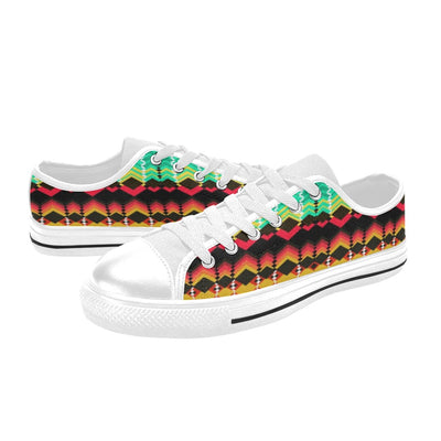 Serape Print Design LKS307 Women's White Low Top Shoes