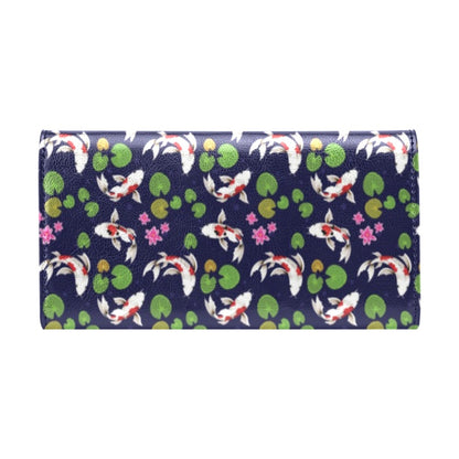 Koi Carp Pattern Design Themed Print Women's Trifold Wallet
