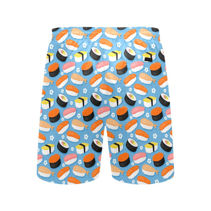 Sushi Print Design LKS304 Men's Swim Trunks Beach Shorts