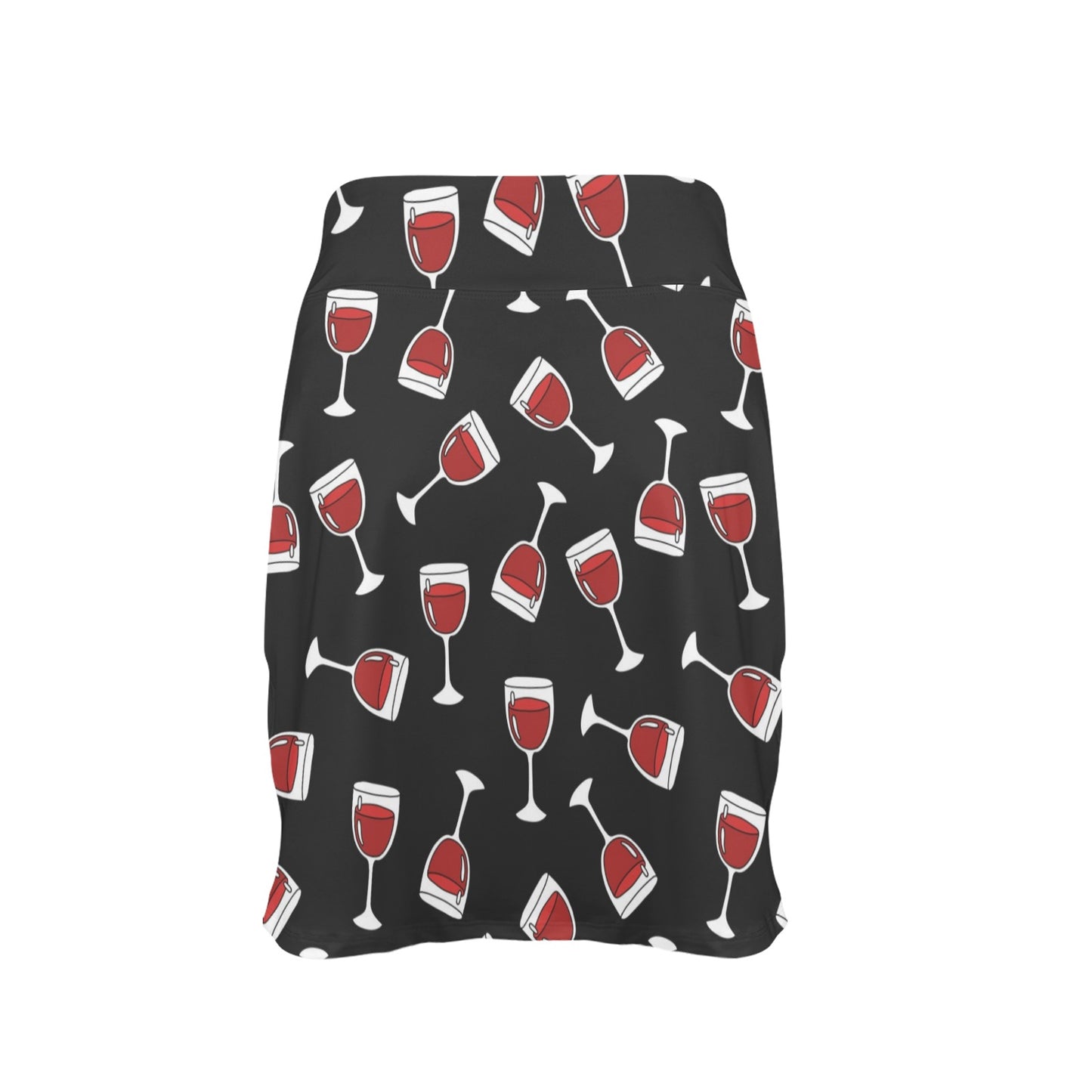 Wine Glass Print Design LKS303 17" Golf & Pickleball Skort with Pockets