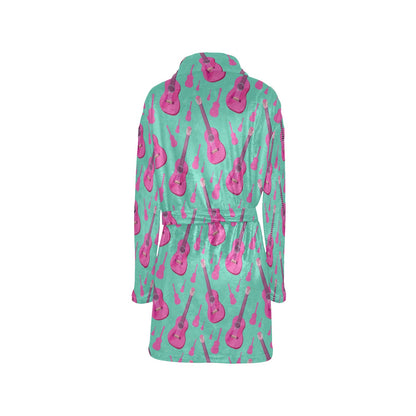 Acoustic Guitar Print Design LKS405 Women's Fleece Robe