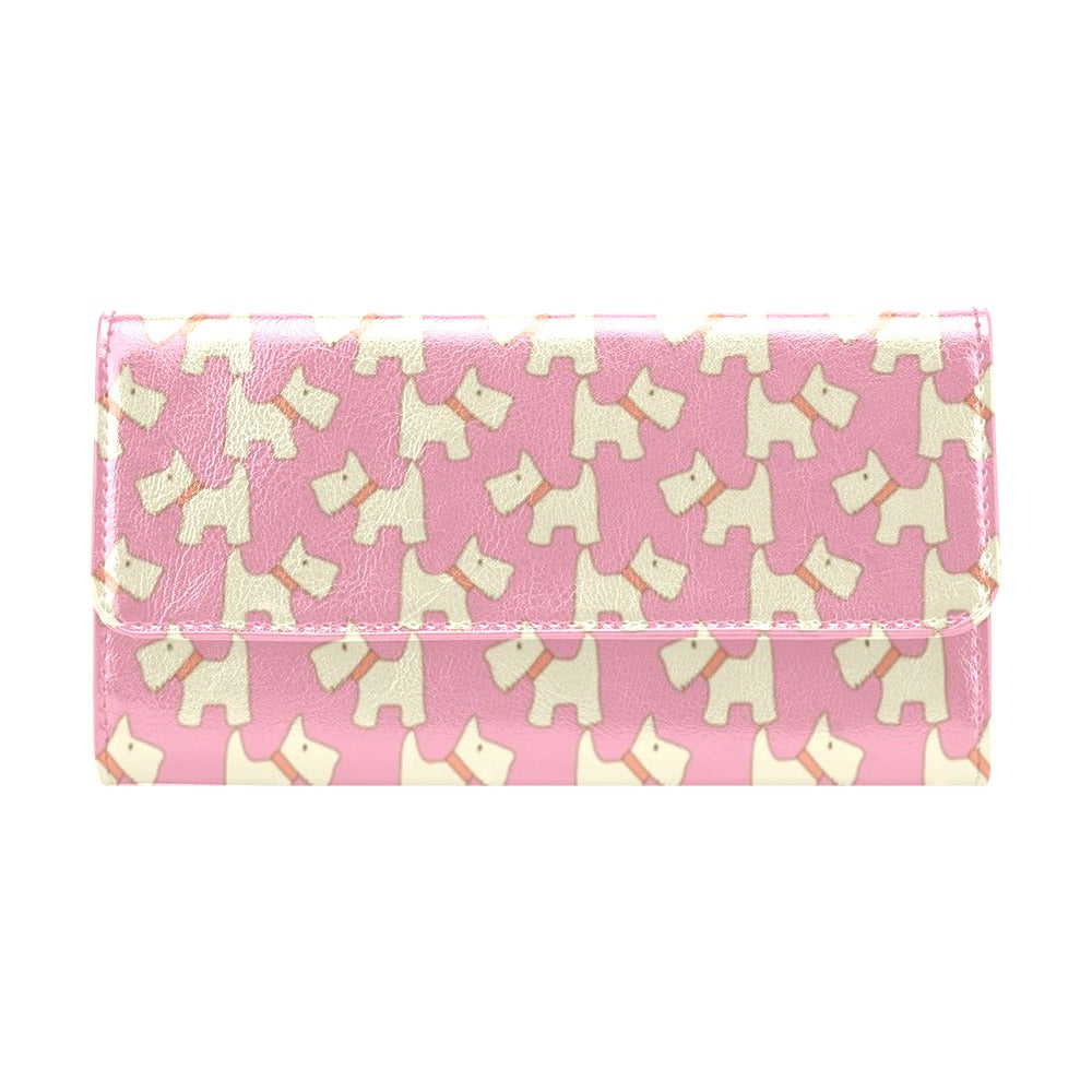 Scottish Terriers Print Design LKS306 Women's Trifold Wallet