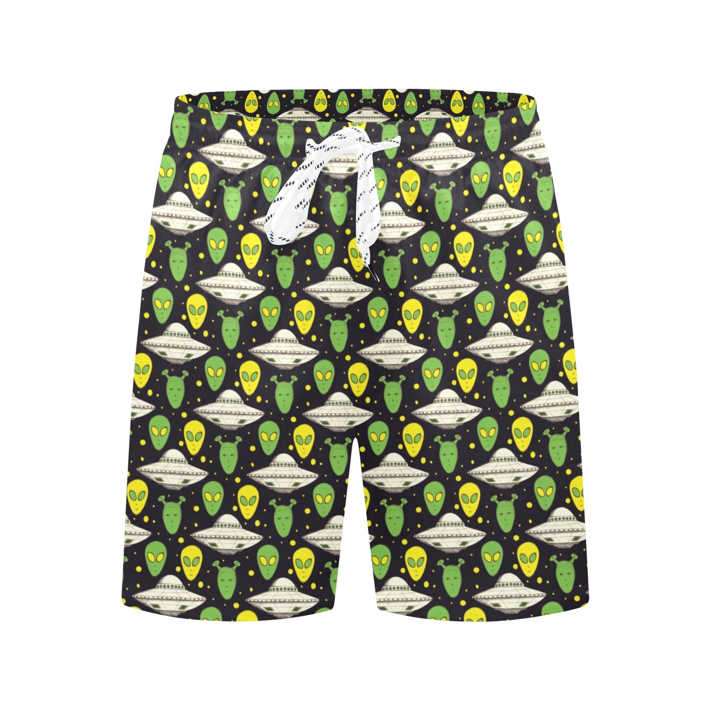 Alien UFO Pattern Men's Swim Trunks Beach Shorts