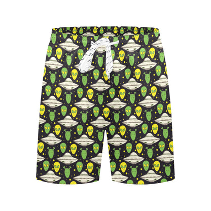 Alien UFO Pattern Men's Swim Trunks Beach Shorts