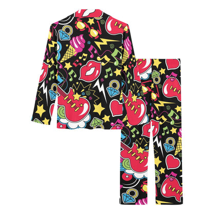 Pop Art Pattern Print Design A04 Women's Long Pajama Set