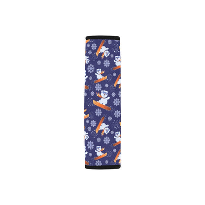Snowboard Bear Print Design LKS305 Car Seat Belt Cover