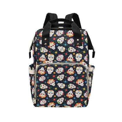 Sugar Skull Print Design LKS305 Diaper Bag Backpack