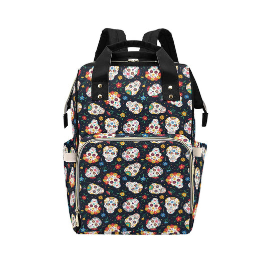 Sugar Skull Print Design LKS305 Diaper Bag Backpack