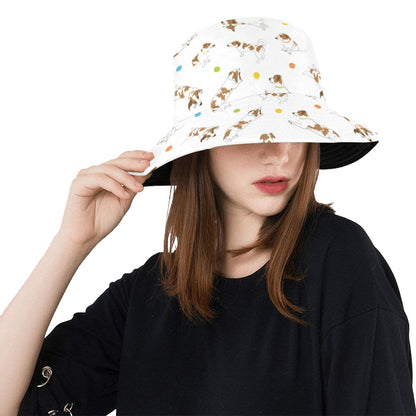 Russell Terriers With Balls Print Design LKS307 Unisex Bucket Hat