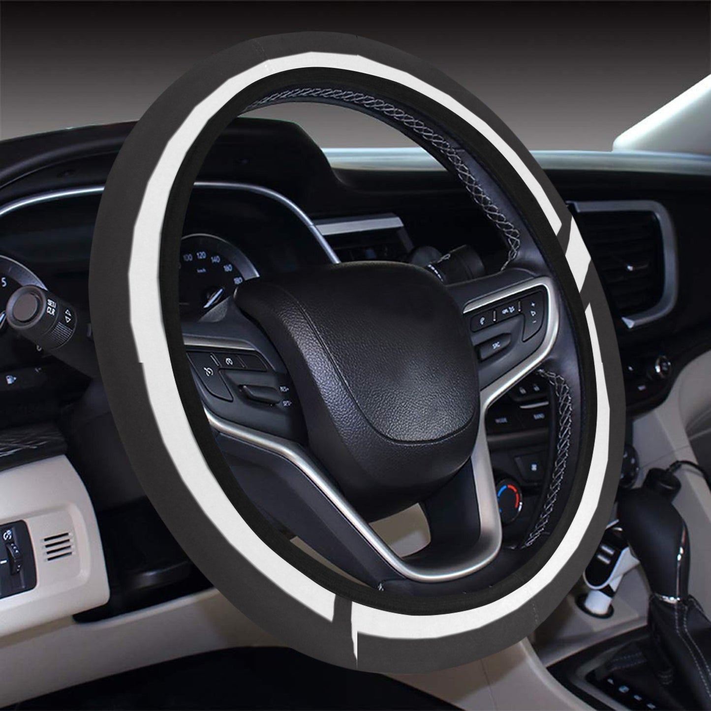 Samoan Style Print Design LKS305 Steering Wheel Cover with Elastic Edge