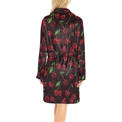 Cherry Fresh Pattern Women's Fleece Robe